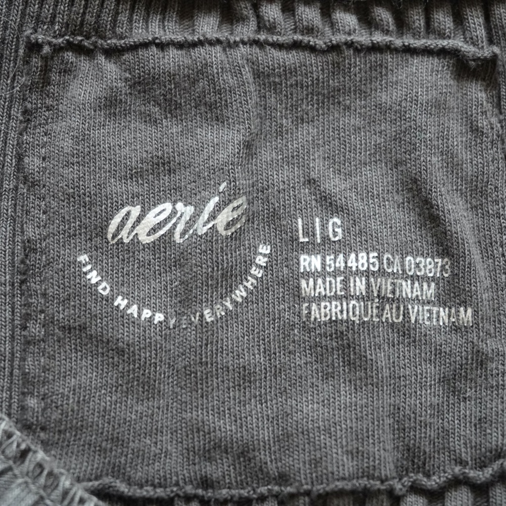 Aerie Road Trip Long Sleeve Henley T-Shirt (Charcoal Gray) - Size Large - Picture 4 of 4